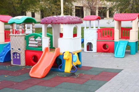entertainment equipment for a children's playgroundの写真素材