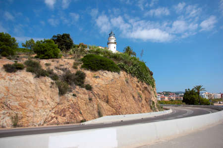 European car country road along the coast of Spainの写真素材