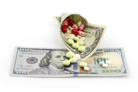 drugs packed in paper money dollars