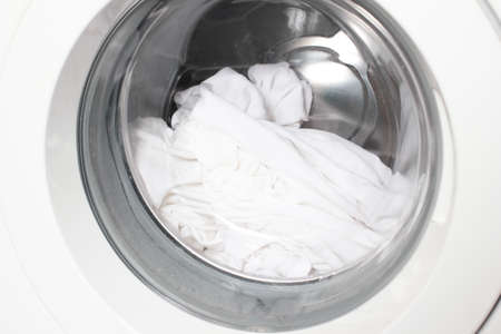 clean items in the drum washing machineの写真素材