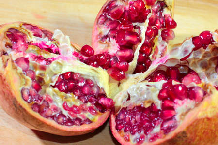 view of a beautiful mature tropical fruit pomegranateの写真素材
