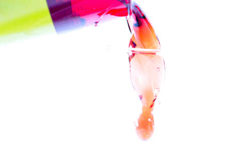Beautiful drops and splashes of wineの写真素材
