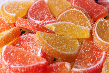 sweet delicious candy colored slices of marmaladeの写真素材