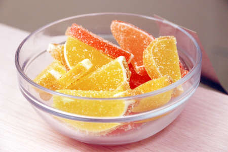 sweet delicious candy colored slices of marmaladeの写真素材