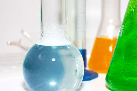 glass test tubes and retorts for chemistry