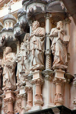 temple on the mountain of Montserrat Spainの写真素材