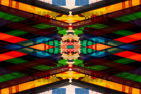 abstract background image with colorful symmetrical patternsの写真素材