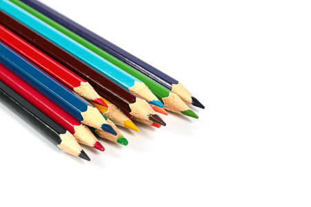 pencils colored in a set of creative and fine artsの写真素材