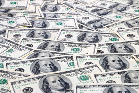 American paper dollar bills as part of the global financial and trading system
