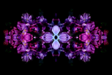 Abstract symmetrical textures created with a mirror system