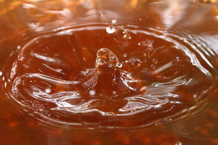 Beautiful variety of patterns on the surface of the liquid after impact drops