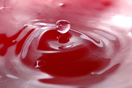 A variety of patterns on the surface of the liquid after a drop of water