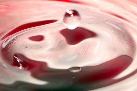 A variety of patterns on the surface of the liquid after a drop of waterの写真素材