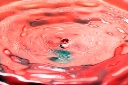 trace on the surface of the liquidの写真素材