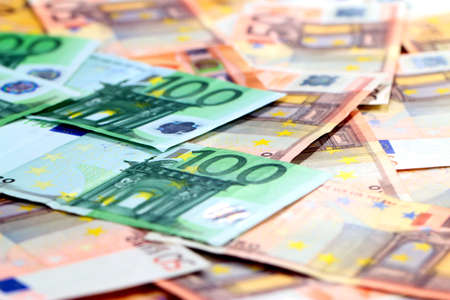 a bunch of European paper euro bills as an element of a trading system