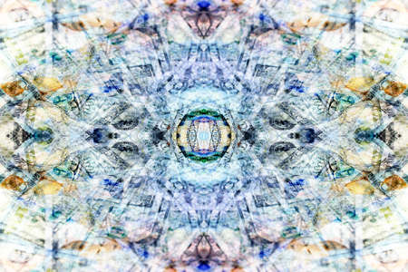 symmetrical abstract background image with kaleidoscope elementsの写真素材