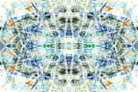 symmetrical abstract background image with kaleidoscope elementsの写真素材