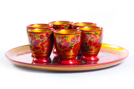 Wooden painted dishes as a symbol of Russian national culture