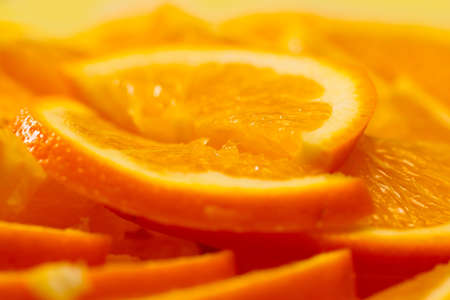 fresh ripe juicy orange cut into slices