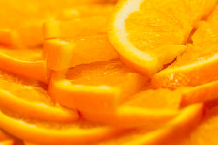 fresh ripe juicy orange cut into slices