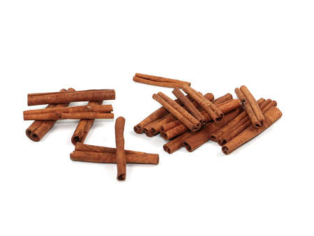 a bunch of fresh cinnamon sticks as an element of cookingの写真素材