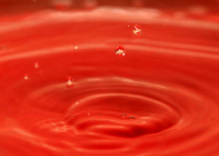 patterns on the surface of a liquid after a drop of waterの写真素材