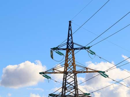 high voltage power lineの写真素材