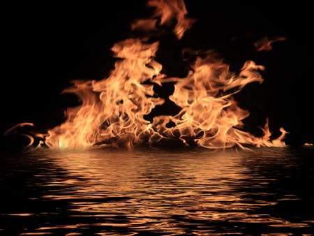 reflection of a bright flameの写真素材