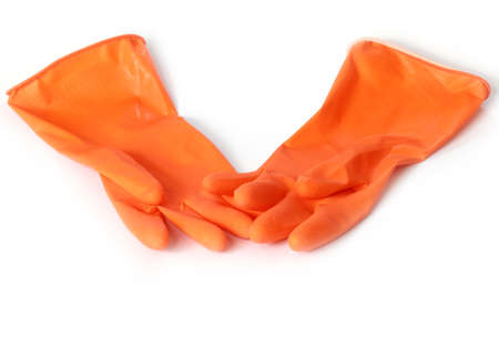 a pair of rubber glovesの写真素材
