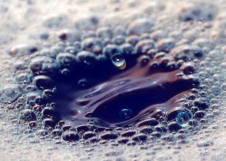 drop water and foamの写真素材