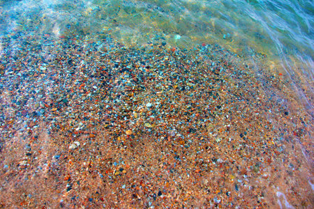 a stream of sea water and beach sand for relaxation
