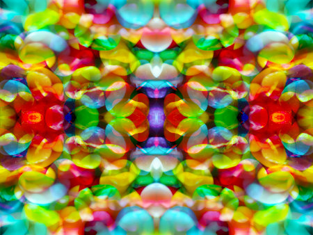 Intricate and exquisite geometric patterns in a kaleidoscope