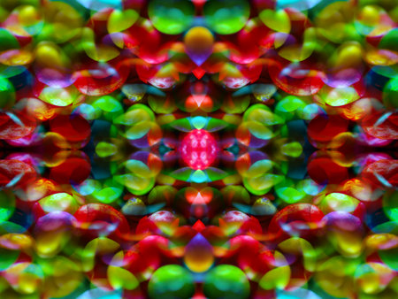 Intricate and exquisite geometric patterns in a kaleidoscope