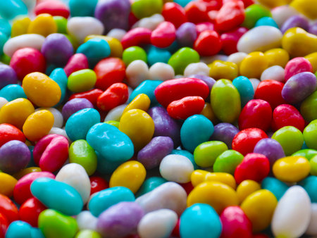 sweet multicolored sugar dragees as a treatの写真素材