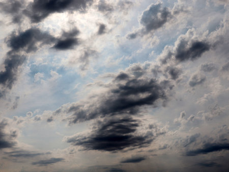 beautiful cloudy sky before a thunderstormの写真素材