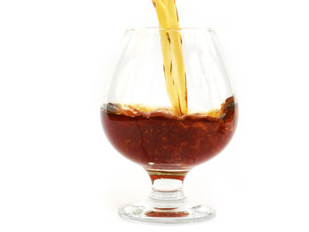 a wonderful stream of drink when poured into a glass