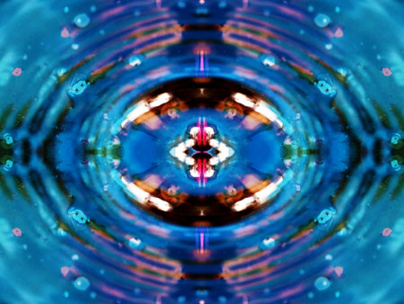 abstract symmetrical pattern created when shooting through kaleidoscope mirrors