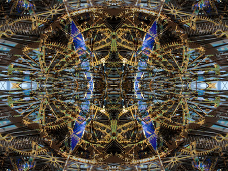 symmetrical background image created when viewed through mirrors