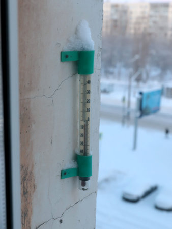 outdoor thermometer for collecting weather informationの写真素材