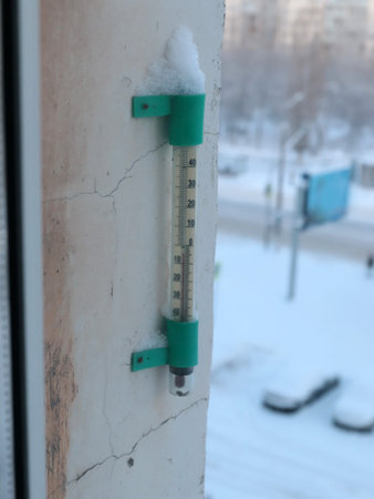 outdoor thermometer for collecting weather informationの写真素材