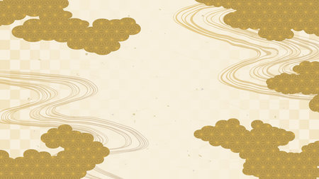 Japanese pattern abstract background. Clouds and flowing water pattern.のイラスト素材