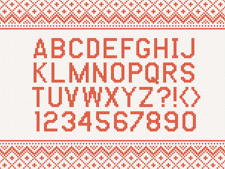 Knit style alphabet letters set.のイラスト素材