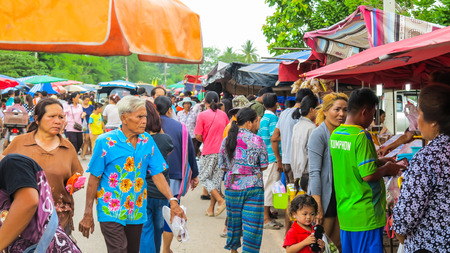 Thai people at rural street food.のeditorial素材