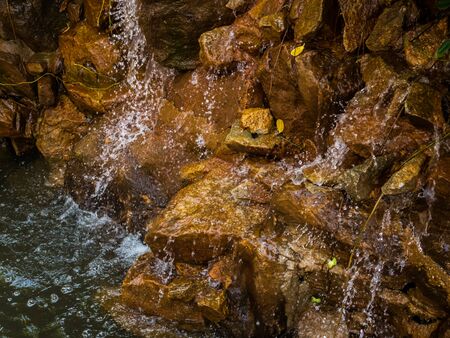 Small artificial waterfallの写真素材