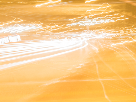 Blur tail traffic lights on road.の写真素材