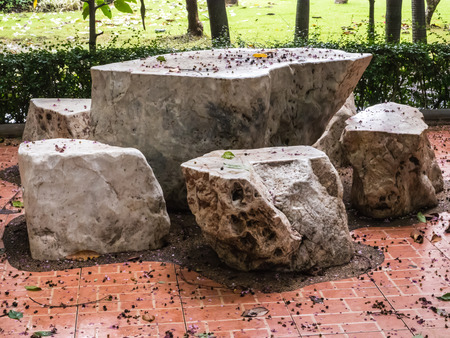 Marble horse table.の写真素材