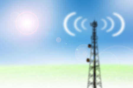 blur satellite shadow and phone antenna sky background