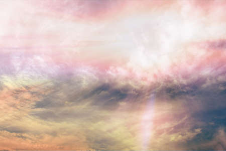 blue sky with clouds in summerの写真素材