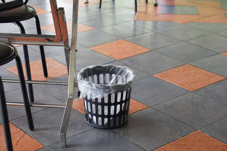 Small bins under the dining tableの写真素材