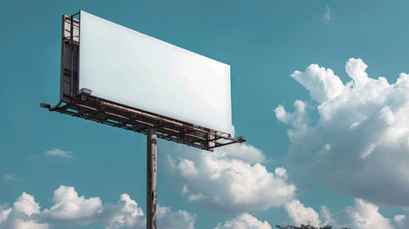 blank billboard on sky backgroundの素材